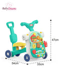 4 in 1 Baby Multifunction Walker Game Panel, Sit-to-Stand Walker, Kids Multifunctional Activity Centre Music BD079