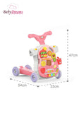 4 in 1 Baby Multifunction Walker Game Panel, Sit-to-Stand Walker, Kids Multifunctional Activity Centre Music BD079