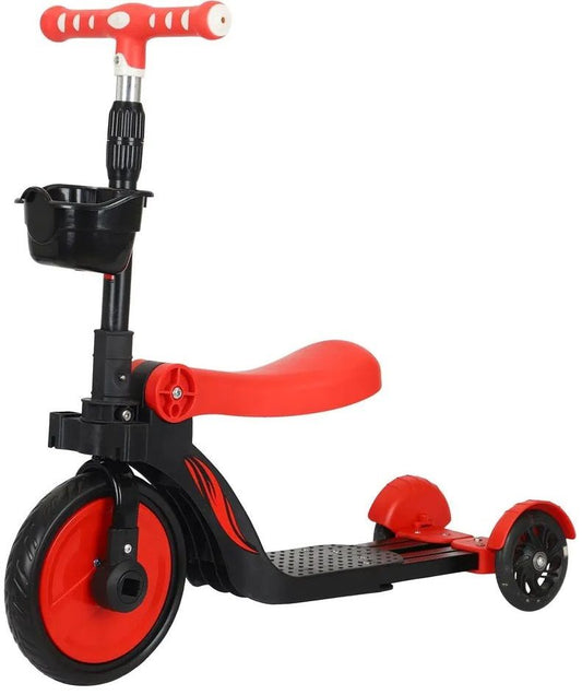 Baby dreams Tricycle 3 in 1 - Balance bike, mobile, and scooter Fire, with wheel swing BD147