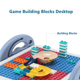 Baby dreams Baby 3 in 1 Multi-functional building block table drawing board table stool set Learning Writing Board With Chair Set For Kids Study Table and Chair For Kids BD132