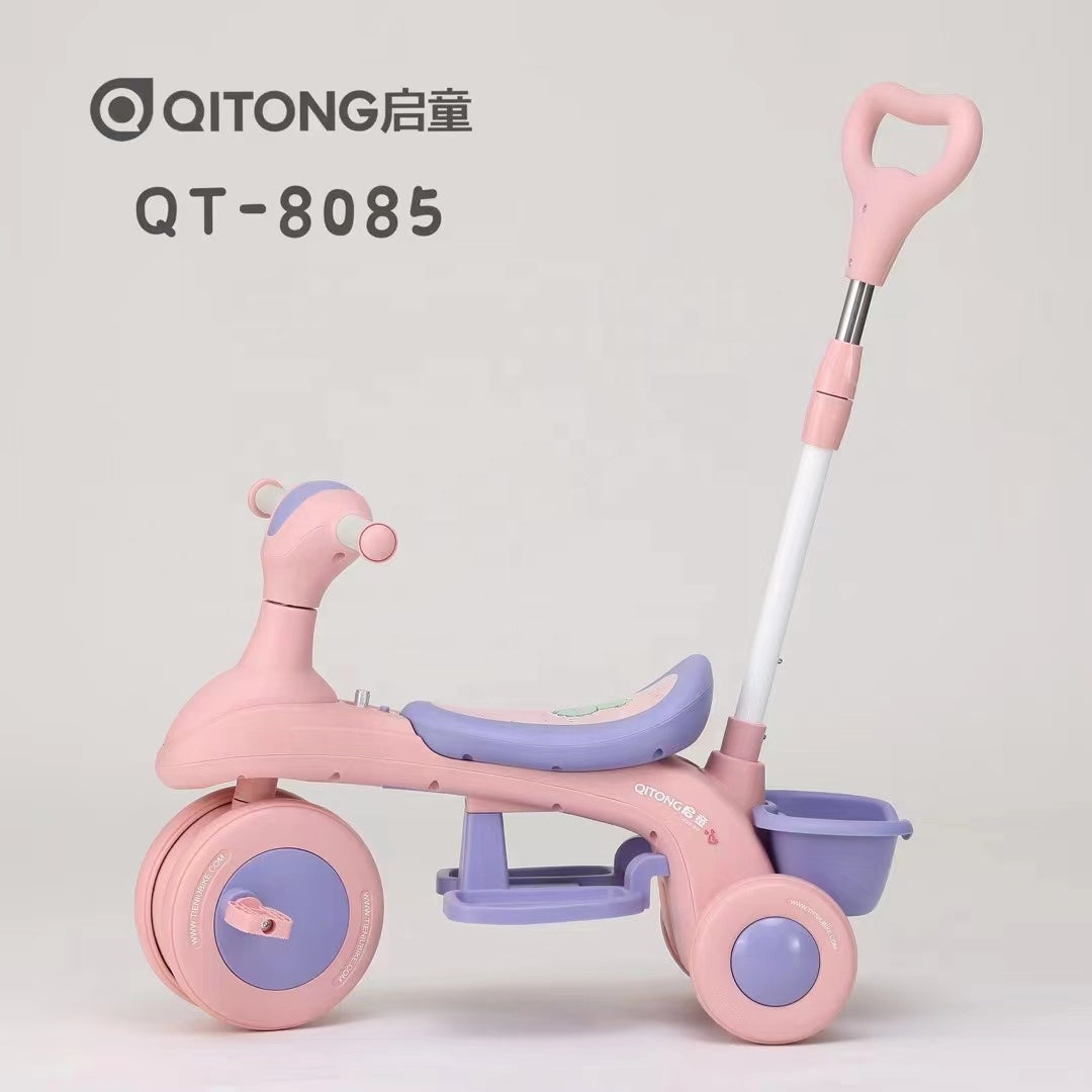 Baby dreams Children Ride On Tricycle Rotary Seat Push Pedal Car Trike For Kids With 3 Wheels and Parent push handle BD135 Pink