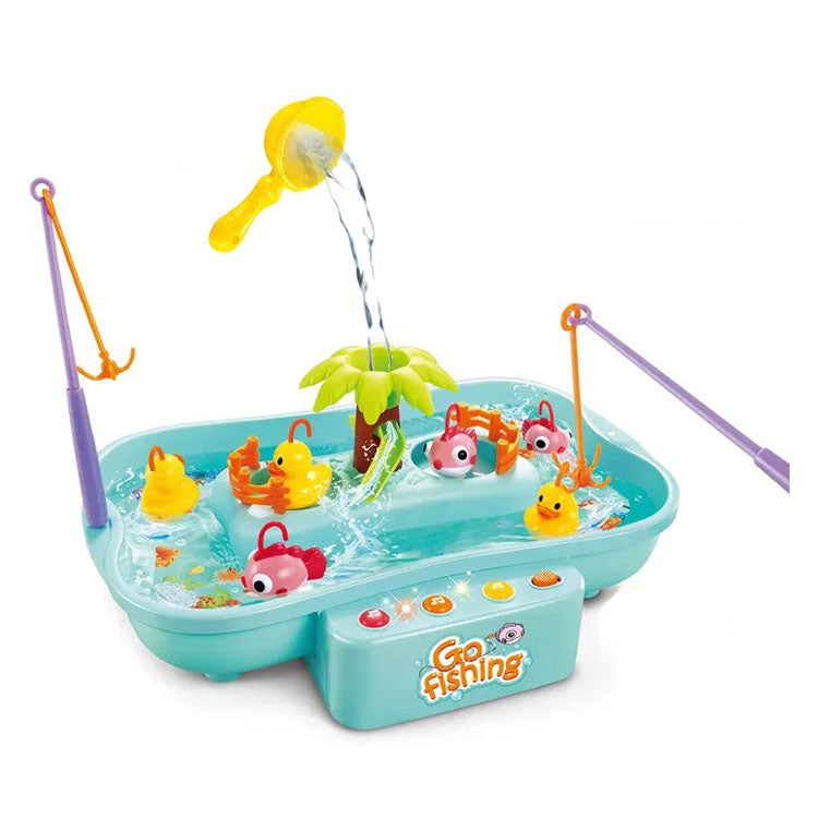 Go Fishing Game Board Play Set Fishing Toy Electric Water Circulation with Music Light Educational Toy Interactive Game For Children Kids BD066