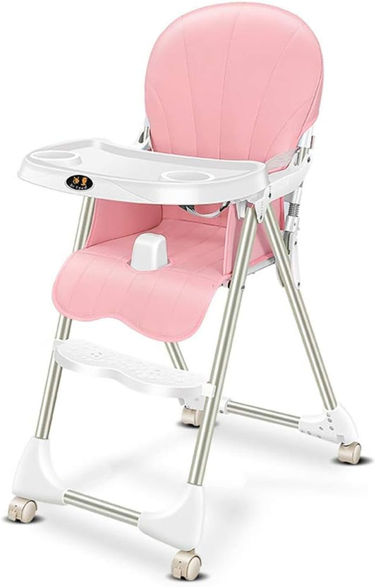 Baby Dreams Child Highchair Baby Booster Seat High Chair Portable Kids Dinner Chair With Tray Feeding Plate Table Anti-slip Safe Comfortable Adjustable Height Foldable Feeding Baby For Baby Toddlers Children BD133