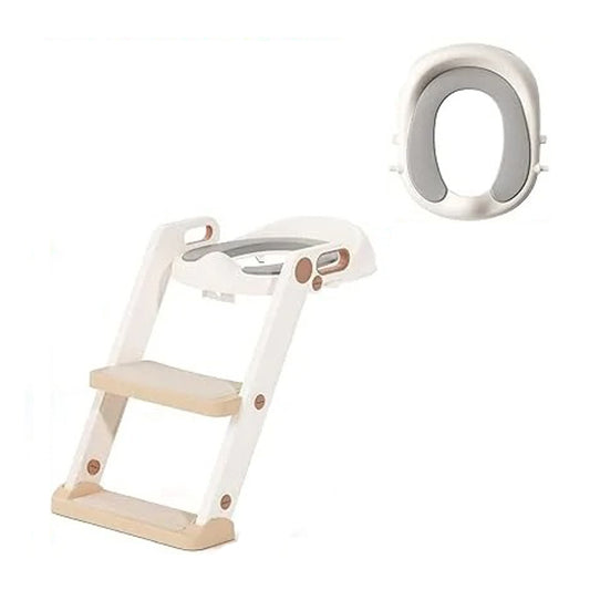 Potty Training Seat Toddler Toilet with Step Ladder for Kids Boys Girls Potty Training Toilet Adjustable Comfortable PU Safe Potty Seat with Anti-Slip Pads BD073