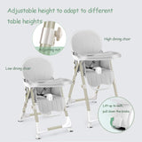 Baby dreams Highchair durable, 4 Wheels High Chair, Foldable Feeding SeatWith Removable Double Tray and 3-point Safety Comfortable Easy to Clean BD143