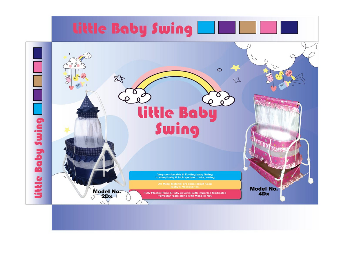 Baby Swing Cot Cradle Dual Stands Support along with Mosquito Net BD150