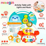 4 in 1 walker and activity Table with Light and Music loads of attached toys like Crab shape Piano BD070