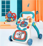 Multifunction 2 In 1 Educational Walker With Writing Pad Music and toys Baby Learning Walker BD075