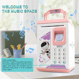 New Fingerprint Electronic Piggy Bank ATM Password Money Box Cash Coin Saving Box For Kids Birthday Gift BD076